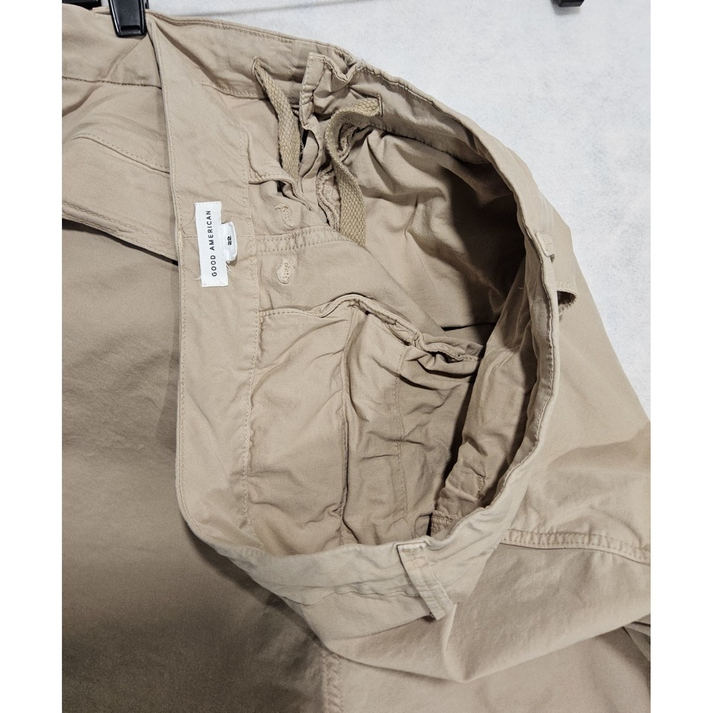 Good American Pants Womens Sz 22 Plus‎ Baggy Cargo Khaki Stretch Loose Straight - Picture 7 of 8